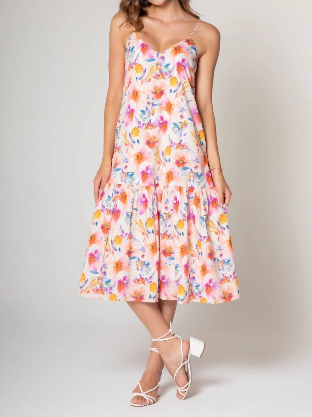 Lavender Brown Kai Dress in Fuchsia Multi